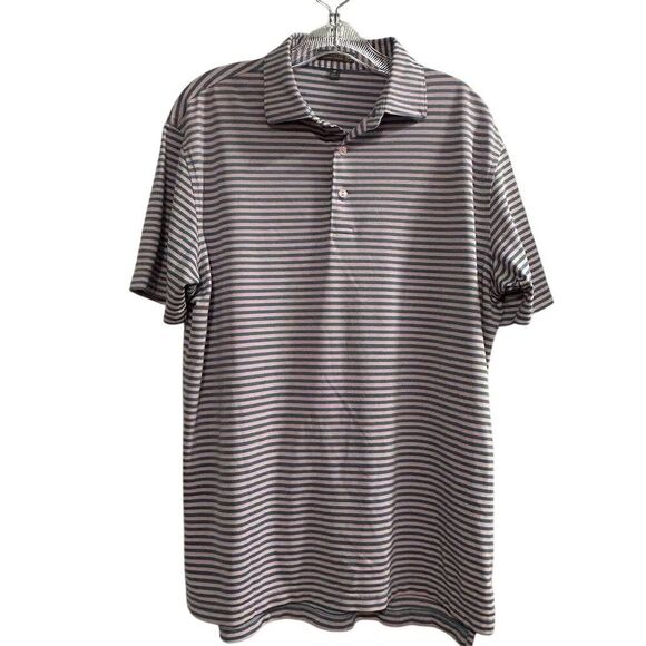 Peter Millar Men's Striped Polo Shirt M Multicolor Short Sleeve Casual - Picture 1 of 15
